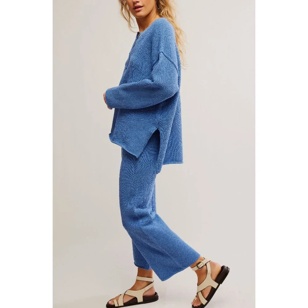 Free People Blue Knit Jumpsuit - Picture 4 of 7